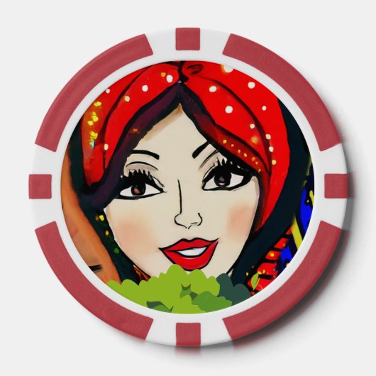 Lady Luck Game Night  Poker Chips (Voorkant)