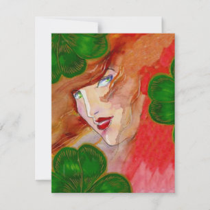 LADY LUCK IN CLOVER ST. PATRICK'S DAG PARTIJ INVIT KAART