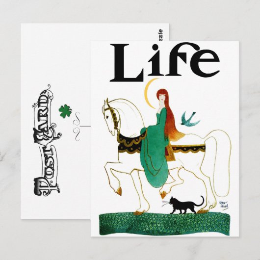 "LADY LUCK" RIDING HORSE BRIEFKAART (Voorkant / Achterkant)