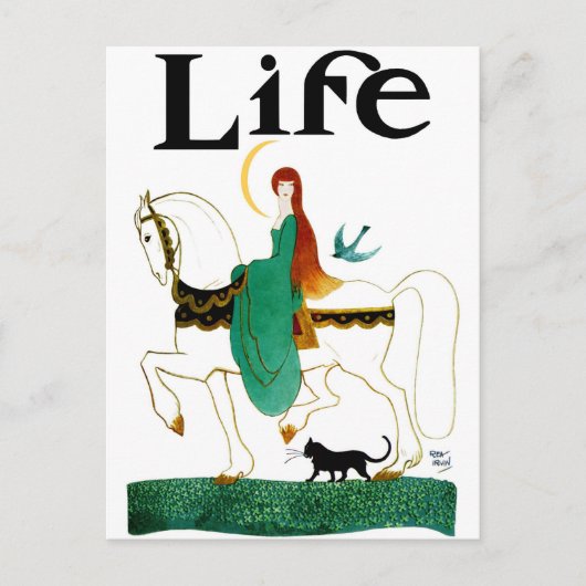 "LADY LUCK" RIDING HORSE BRIEFKAART (Voorkant)