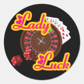 LADY LUCK RONDE STICKER (Voorkant)