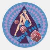 Lady Luck Ronde Sticker (Voorkant)