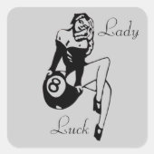 Lady Luck Vierkante Sticker (Voorkant)