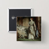 Lady Macbeth, 1850 Vierkante Button 5,1 Cm (Voorkant /achterkant)