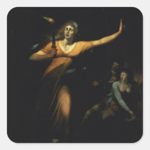 Lady Macbeth Sleepwalk, 1783 (olie op doek) Vierkante Sticker