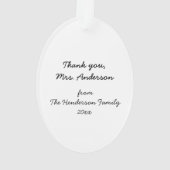 Lady Mail Carrier AcrylicDank u wel Ornament (achterkant)