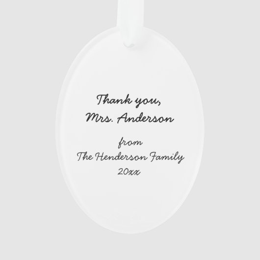 Lady Mail Carrier AcrylicDank u wel Ornament (achterkant)