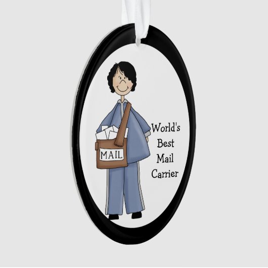Lady Mail Carrier AcrylicDank u wel Ornament (voorkant)