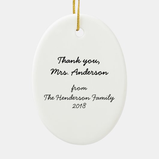 Lady Mail Carrier Hartelijk dank Keramisch Ornament (Achterkant)