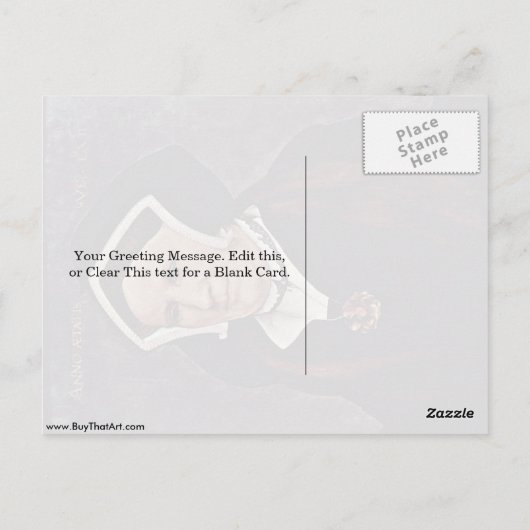 Lady Margaret Butts van Hans Holbein the Younger Briefkaart (Achterkant)