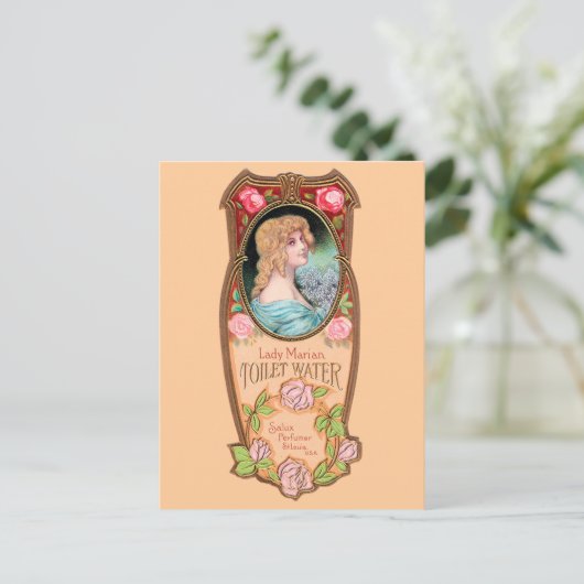  Lady Marian Toilet Water Label Briefkaart (Staand voorkant)