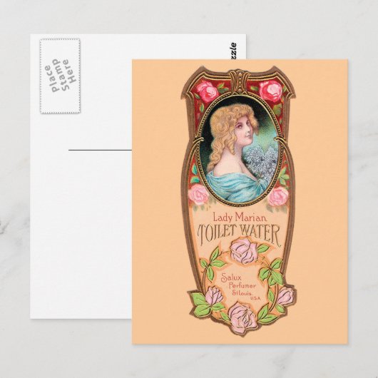  Lady Marian Toilet Water Label Briefkaart (Voorkant / Achterkant)