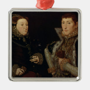 Lady Mary Nevill en haar zoon Gregory Fiennes Metalen Ornament
