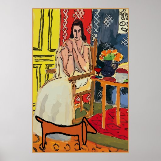 Lady Matisse met Dachshund Poster (Voorkant)