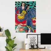 Lady Matisse met gitaar & Coffee Cup Poster (Thuiskantoor)