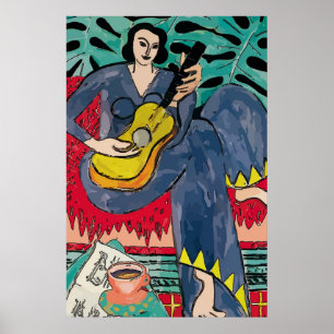 Lady Matisse met gitaar & Coffee Cup Poster
