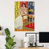 Lady Matisse met Oranje koffiebeker Poster (Thuiskantoor)