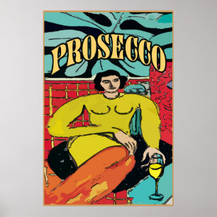 Lady Matisse met Prosecco Wine Poster