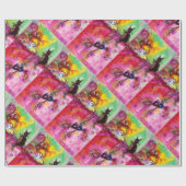 LADY MET BLACK CAT EN MASK Masquerade Party Cadeaupapier (Vlak)