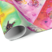 LADY MET BLACK CAT EN MASK Masquerade Party Cadeaupapier (Rol Hoek)