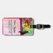 LADY MET BLACK CAT/Mardi Gras Masquerade Mask Bagagelabel (Voorkant horizontaal)