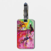 LADY MET BLACK CAT/Mardi Gras Masquerade Mask Bagagelabel (Achterkant verticaal)