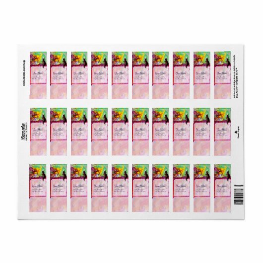 LADY MET BLACK CAT, Venetiaanse maskerade maskers Etiket (Full Sheet)