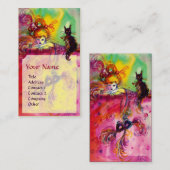 LADY MET BLACK CAT/Venetiaanse Masquerade Ball Visitekaartje (Voorkant / Achterkant)