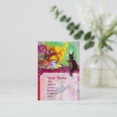 LADY MET BLACK CAT/Venetiaanse Masquerade Ball Visitekaartje (Staand voorkant)
