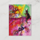LADY MET BLACK CAT/Venetiaanse Masquerade Ball Visitekaartje (Achterkant)