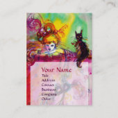 LADY MET BLACK CAT/Venetiaanse Masquerade Ball Visitekaartje (Voorkant)