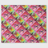 LADY MET BLACK CAT / Venetiaanse Masquerade Cadeaupapier (Vlak)