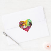LADY MET BLACK CAT / Venetiaanse Masquerade Heart Hart Sticker (Envelop)
