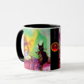 LADY MET BLACK CAT / Venetiaanse Masquerade Mok (Voorkant links)