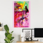 LADY MET BLACK CAT Venetian Masquerade Ball Poster (Thuiskantoor)