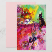 LADY MET BLACK CT / Venetiaanse Masquerade Briefpapier (Voorkant / Achterkant)