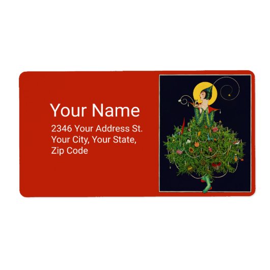 LADY MET CHRISTMAS GIFTS ART DECO BEAUTY MODE ETIKET (Voorkant)