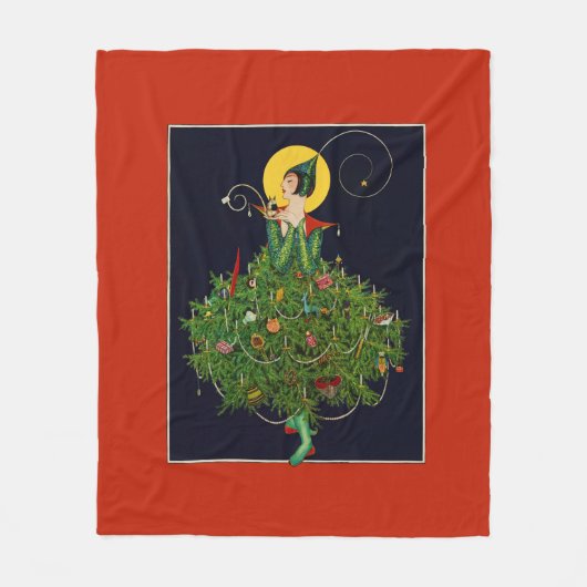 LADY MET CHRISTMAS GIFTS ART DECO BEAUTY MODE FLEECE DEKEN (Voorkant)