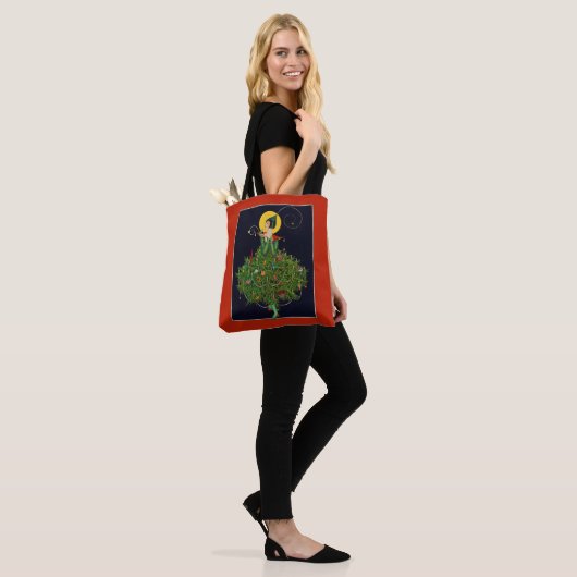 LADY MET CHRISTMAS GIFTS ART DECO BEAUTY MODE TOTE BAG (Op model)