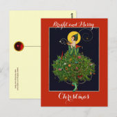 LADY MET CHRISTMAS GIFTS ART DECO Xmas Briefkaart (Voorkant / Achterkant)