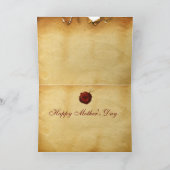 LADY MET CUPID, RED HEART WAX SEAL Moederdag Kaart (Binnen)