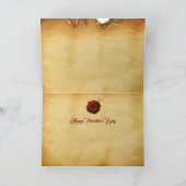 LADY MET CUPID, RED HEART WAX SEAL Valentijnsdag Feestdagen Kaart (Binnen)