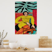 Lady met Dachshund Poster (Keuken)