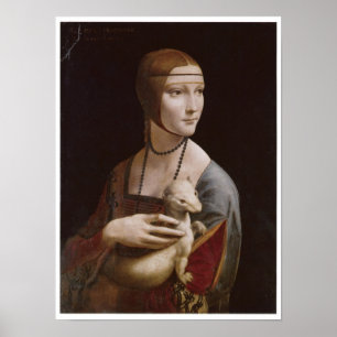Lady met een Ermine, Leonardo da Vinci, 1485 Poster