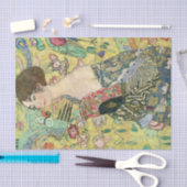 Lady met fan, Gustav Klimt, 1907, art nouveau, vin Tissuepapier (Craft)