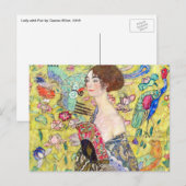 Lady met Fan van Gustav Klimt,  Japonisme Briefkaart (Voorkant / Achterkant)