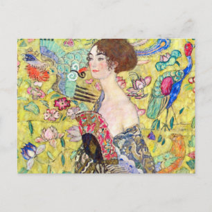 Lady met Fan van Gustav Klimt,  Japonisme Briefkaart