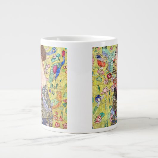 Lady met Fan van Gustav Klimt, Japonisme Grote Koffiekop (Voorkant)