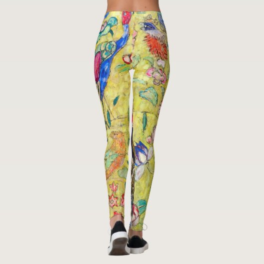 Lady met Fan van Gustav Klimt,  Japonisme Leggings (Achterkant)