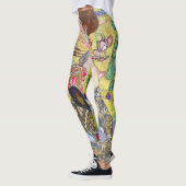 Lady met Fan van Gustav Klimt,  Japonisme Leggings (Links)